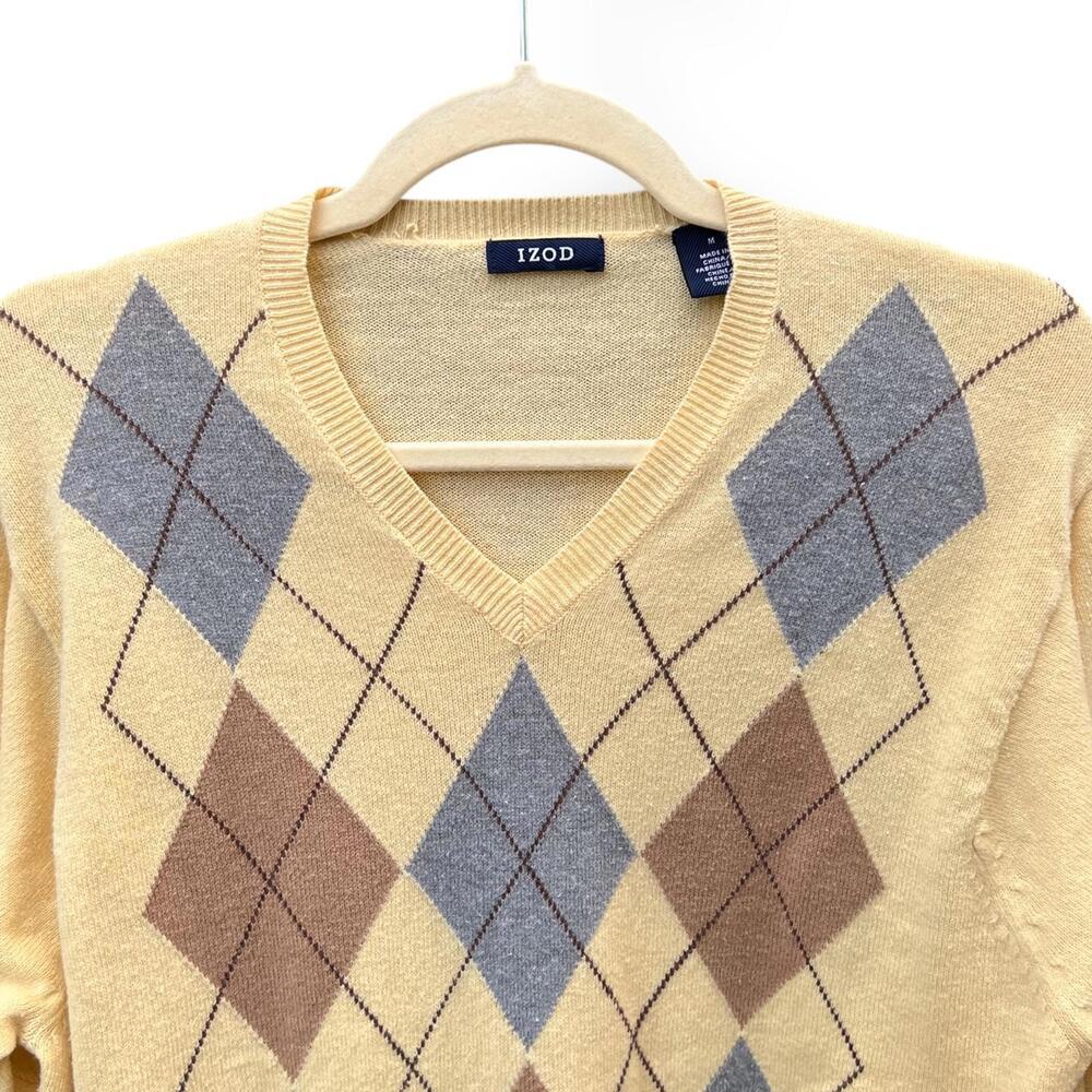 Vintage IZOD V-Neck Argyle Sweater - Picture 3 of 5